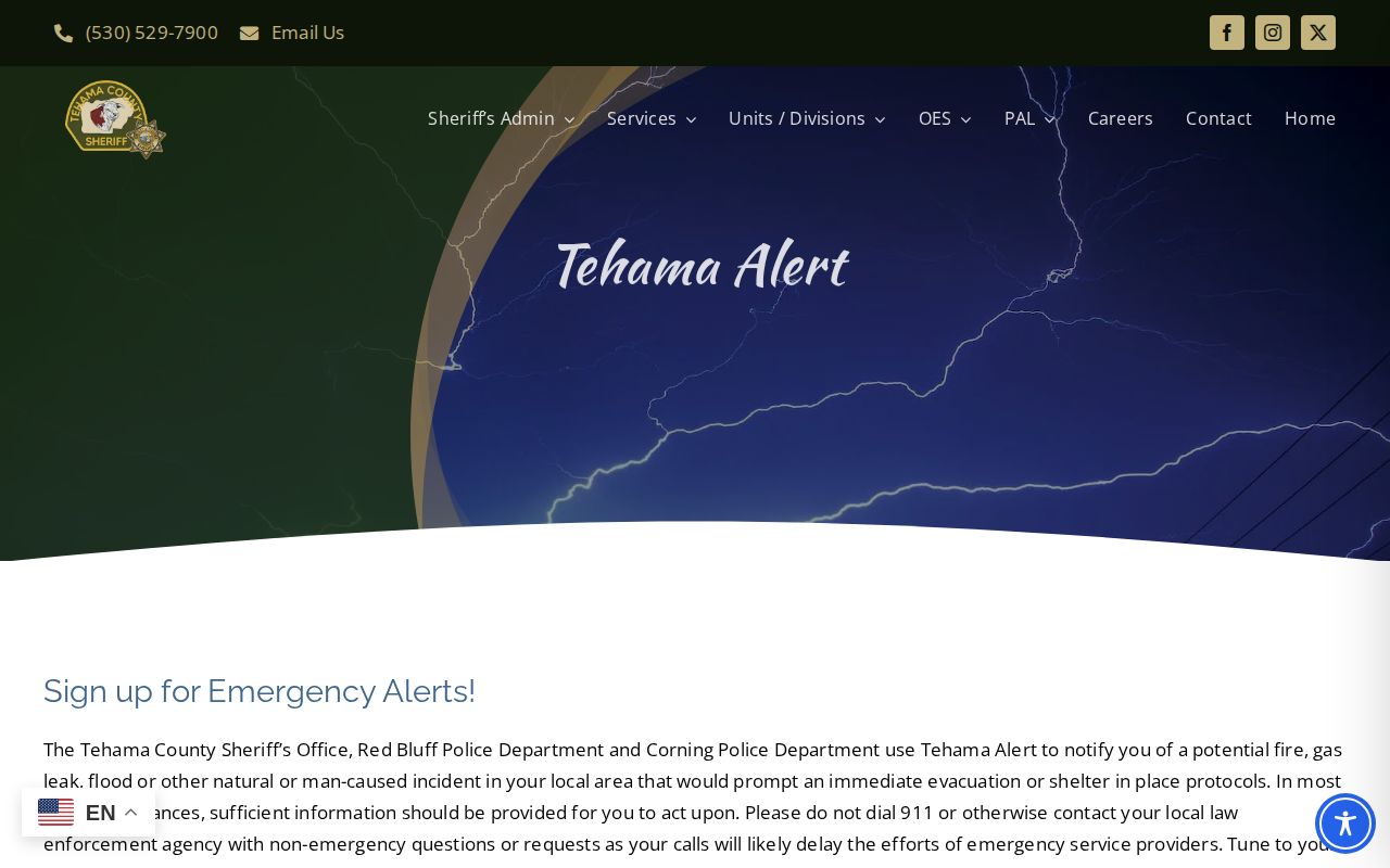 Tehama Alert page distinguished from arrests today and inmate records
